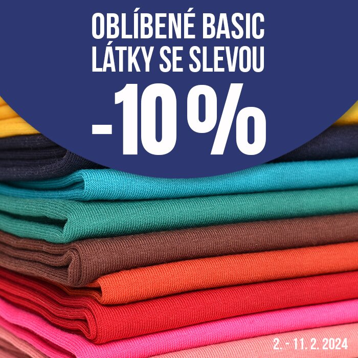 Sleva 10% na oblíbené basic látky