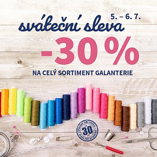 Sváteční sleva 30 % na celý sortiment galanterie!