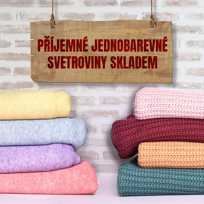 Jednobarevné svetroviny skladem