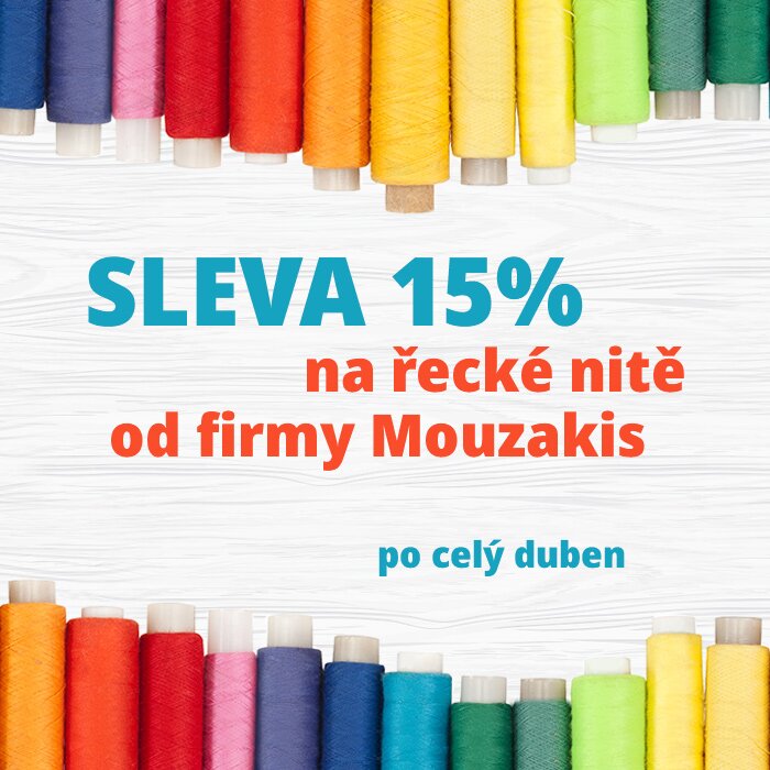 Oblíbené nitě od řecké firmy Mouzakis se slevou 15%