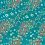 Brocade with flowers, turquoise