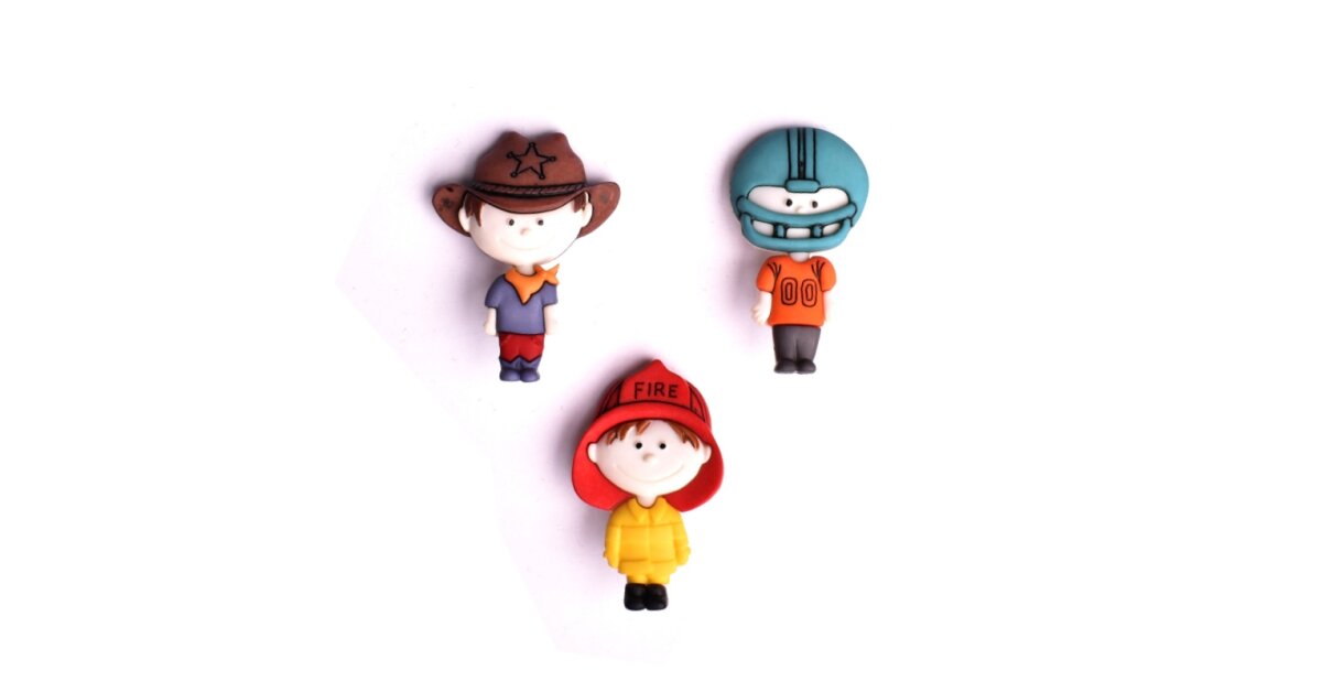 Decorative buttons characters | FabricsHouse.com