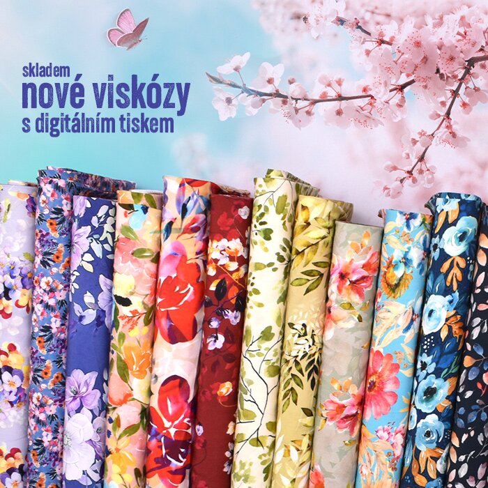 Nové  příjemné viskózy s digitálním tiskem skladem!