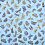 Bavlna kolekce Parvaneh's Butterflies s motýly a zlatými detaily - modrá