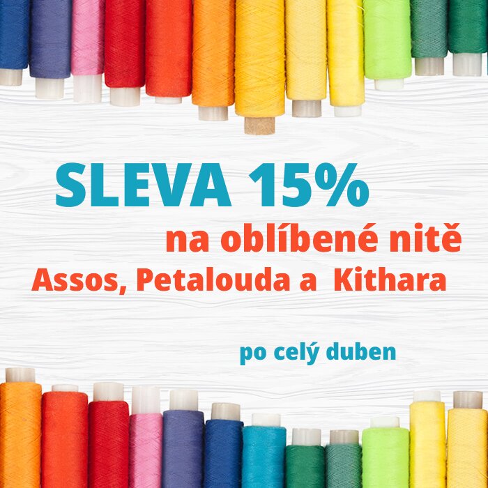 Oblíbené nitě Assos se slevou 15 % po celý duben !