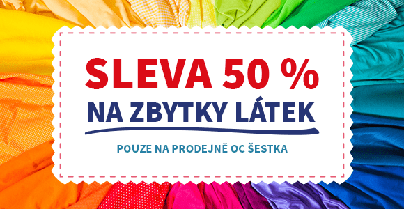 Výprodej zbytků látek na Šestce
