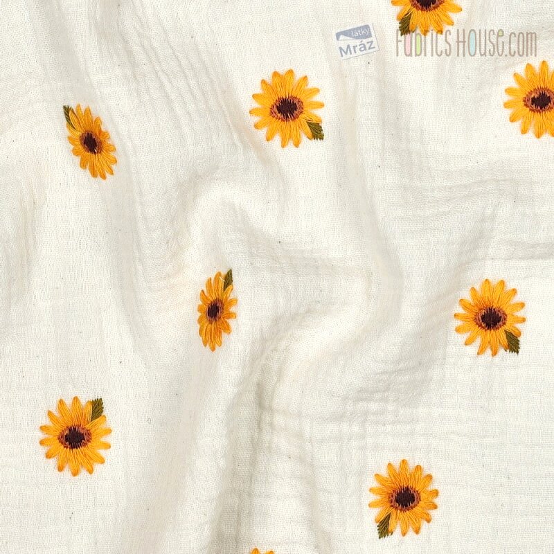 double-gauze-with-embroidered-sunflowers-fabricshouse