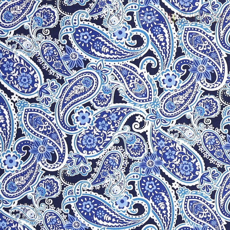 Cotton of the Blueprints collection with cashmere pattern ...