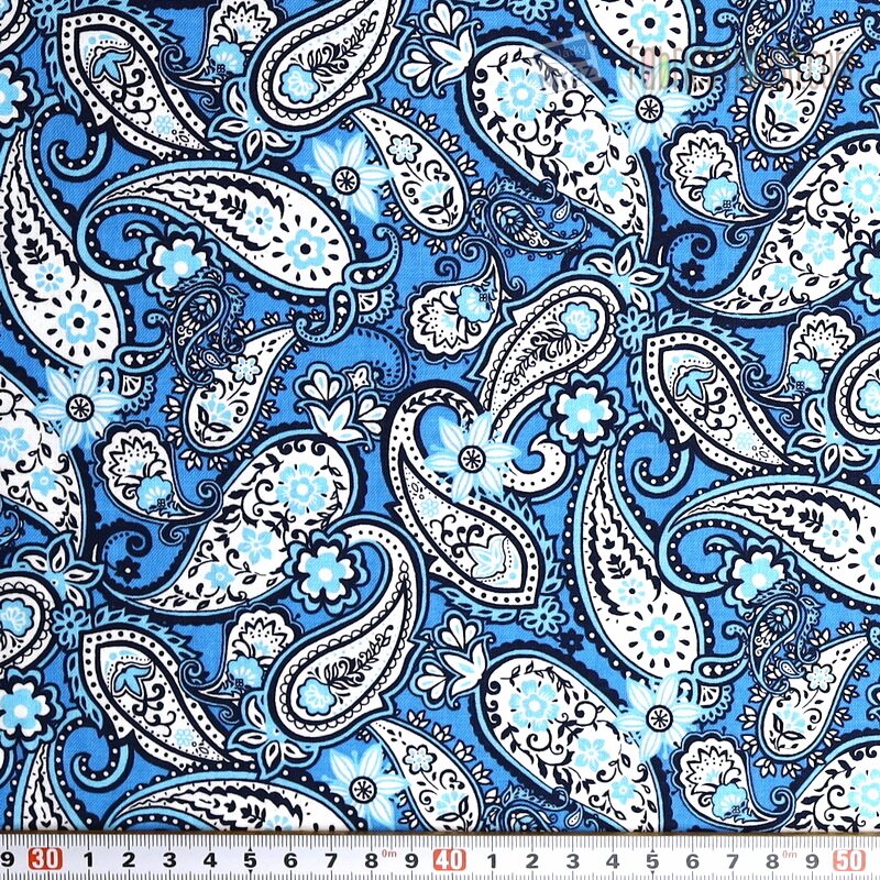 Cotton of the Blueprints collection with cashmere pattern ...