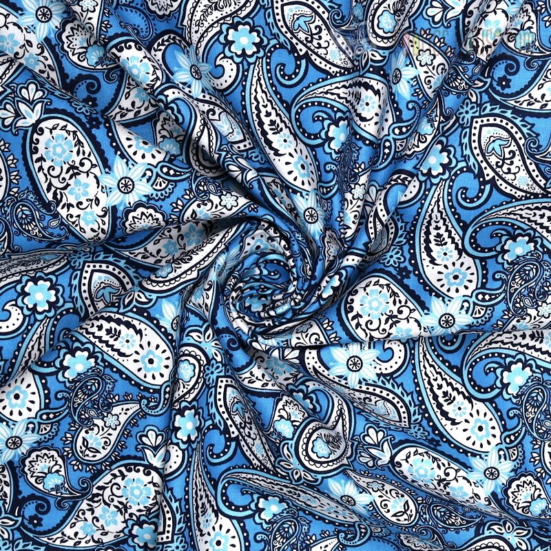 Cotton of the Blueprints collection with cashmere pattern ...