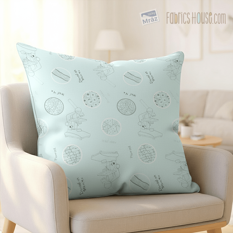 Cotton of the Science Lab collection with microscopes | FabricsHouse.com
