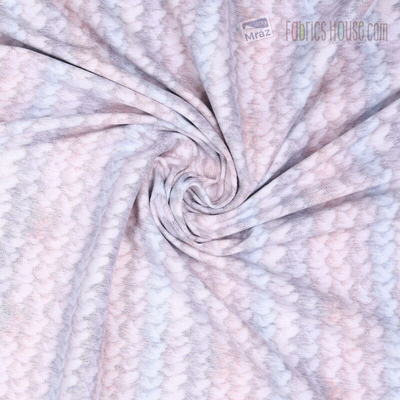 Terry Cloth Pattern Jersey French Terry with knitting pattern, digital print | FabricsHouse.com