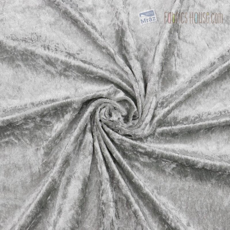 Silver Velvet Color Velvet velor gray / silver - fabric scrap, length 100 cm | FabricsHouse.com