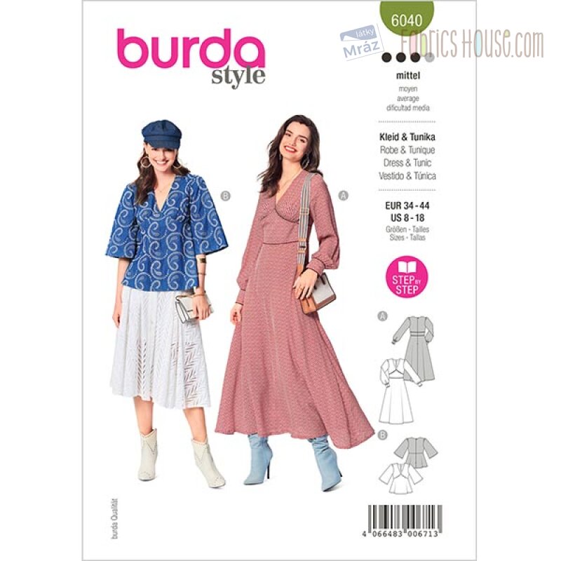Patternview Burda Burda fashion sewing pattern 6040 | FabricsHouse.com