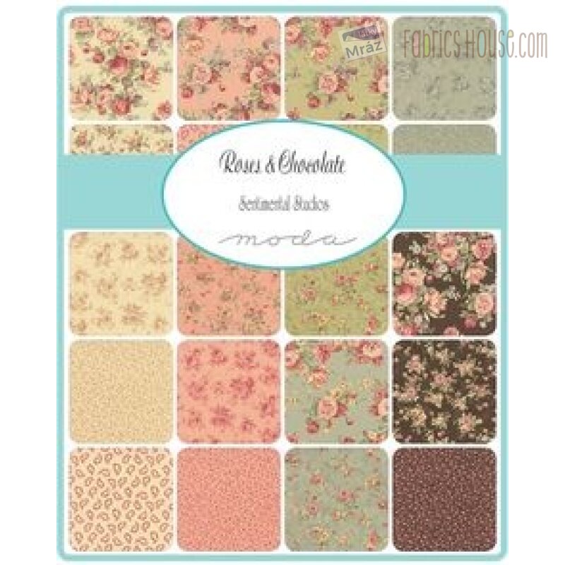 Charm Pack Roses Chocolate | FabricsHouse.com