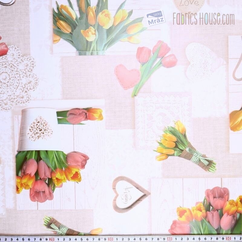 PVC tablecloth with tulips | FabricsHouse.com