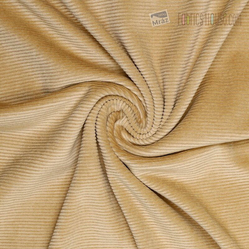 Beige Rib Velour Nicky velour ribbed jersey beige | FabricsHouse.com